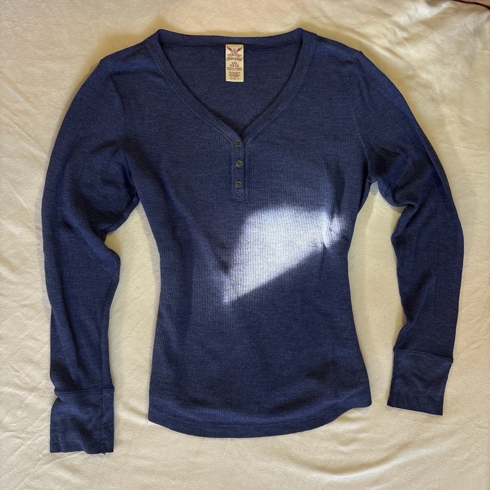 Faded Glory Navy Long Sleeve Henley Top